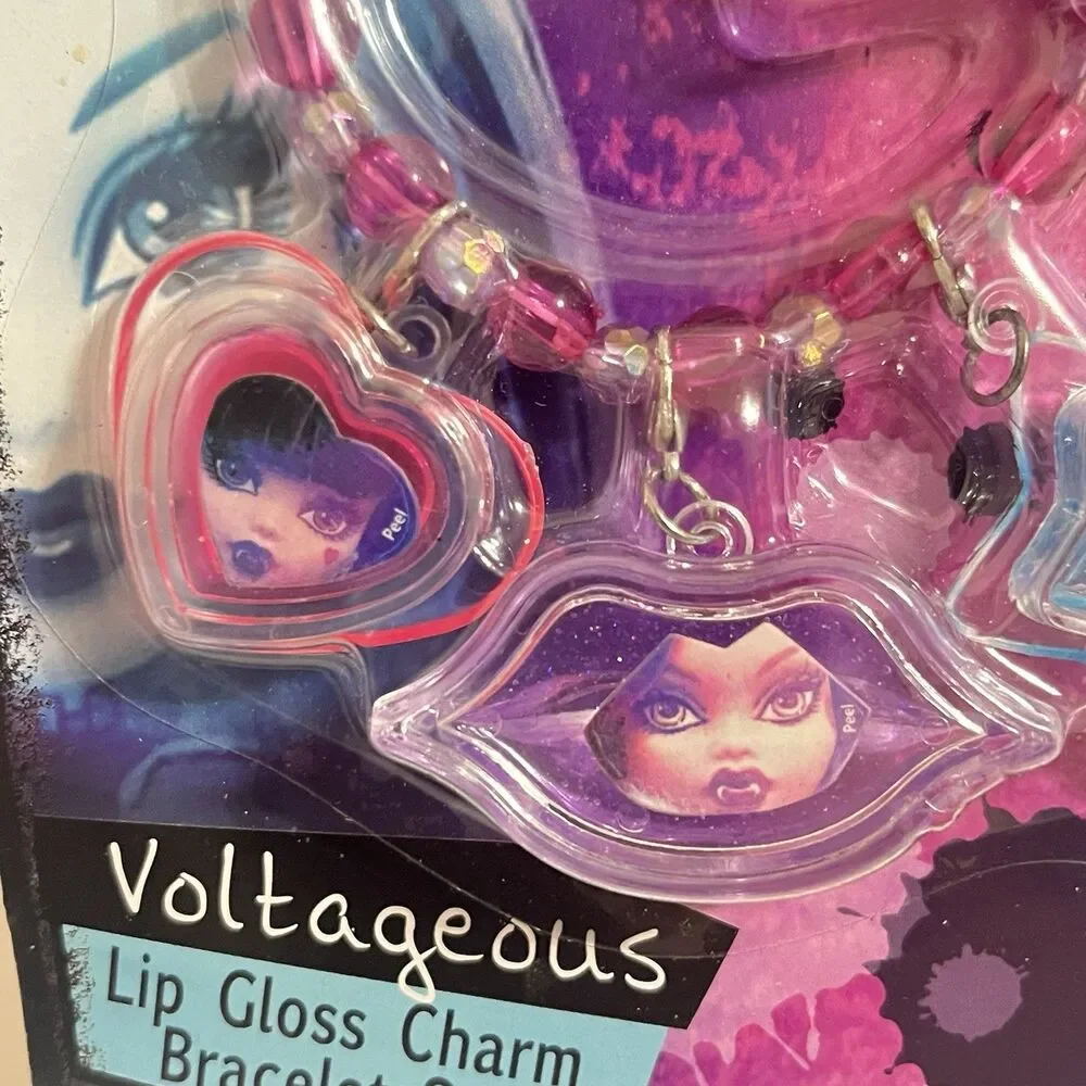 Monster High Ghoulicious Voltageous Lip Gloss Charm Bracelet Set Mattel 2015